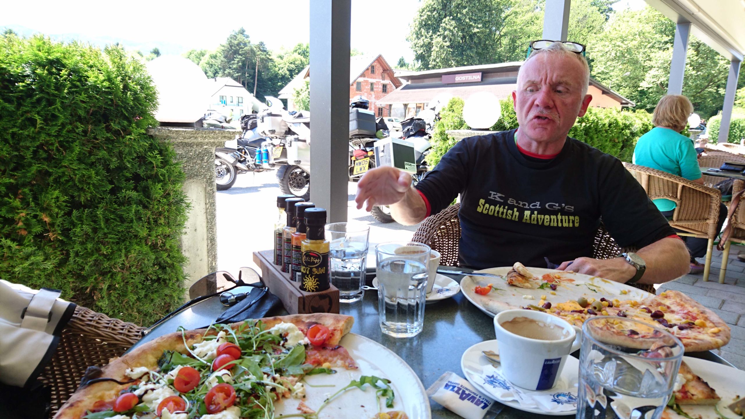 European motorcycle tour Austria & Slovenia Lunch break