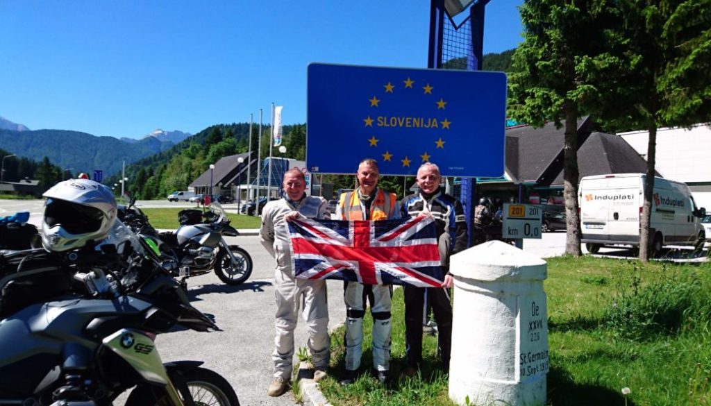 European motorcyle tour Slovenia border